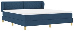 Boxspring Ágy Mattal - Kék, 180x200 cm, Szövet