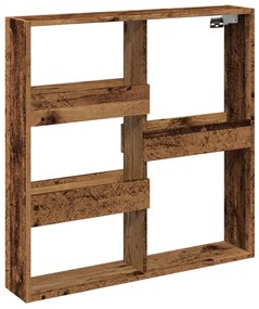 antik fa színű szerelt fa faliszekrény 80 x 15 x 80 cm