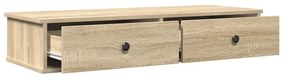 sonoma tölgy szerelt fa falipolc fiókokkal 100 x 37,5 x 19 cm