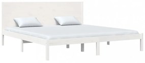 fehér tömör fenyőfa ágy matrac nélkül 200 x 200 cm