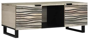 Dohányzóasztal Fehér, Fekete 100 x 54 x 40 cm tömör mangófa