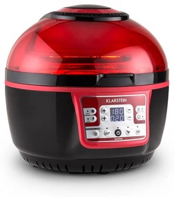 Klarstein VitAir Turbo, forrólevegős fritőz, 1400 W, 9 l, piros-fekete