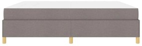 Boxrugós ágy matracmal Taupe és fehér 200 x 200 cm szövet
