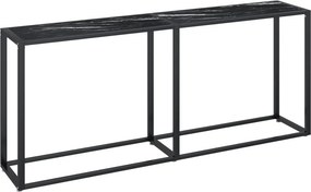vidaXL fekete márványszínű edzett üveg tálalóasztal 180 x 35 x 75,5 cm