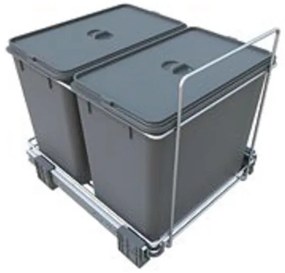 Hulladékgyüjtő, Elletipi ECOFIL, szelektív szürke, 2*18L