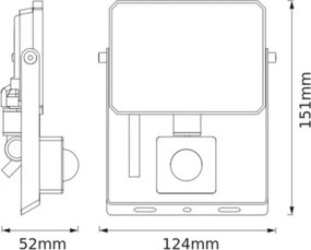 Osram - FLOODLIGHT LED reflektor érzékelővel 20W/230V 3000K IP65