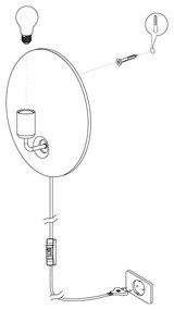 Eglo 98379 - GASCUERIA fali lámpa 1xE27/60W/230V