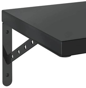 2 db fekete rozsdamentes acél fali polc 100 x 30 cm