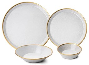 16 darabos szürke/arany porcelán étkészlet