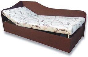 Egyszemélyes ágy (dívány) 90 cm Abigail (Sand 10 + sötétbarna 40) (B). 793064