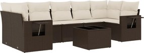 vidaXL 8 részes barna polyrattan kerti ülőgarnitúra párnákkal