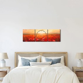 Kép - Mező pipacsok (órával) (90x30 cm)