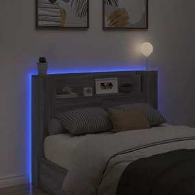 szürke sonoma színű áthidalószekrény LED-ekkel 140x16,5x103,5cm