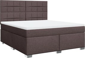 vidaXL sötétbarna szövet rugós ágy matraccal 180 x 200 cm