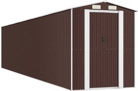 vidaXL sötétbarna horganyzott acél kerti fészer 192 x 938 x 223 cm