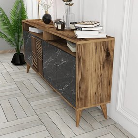 Milan 160 - Walnut, Black Marble