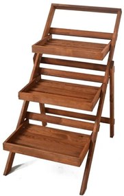 ROJAPLAST Fából készült polcos ültető barna