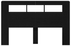 LED Fejtábla Fekete Tölgy 160x18,5x45 cm Mérnöki Fa