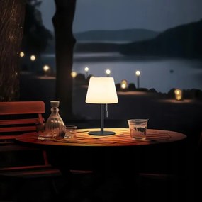 LED fényerőszabályozható napelemes lámpa LED/2W/5V USB 1200 mAh IP44 fehér/fekete