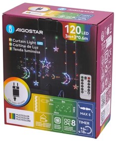 Aigostar - LED RGBY kültéri karácsonyi fényfüzér 120xLED/6W/230V/8 funkciós 3x0,6m IP44 + távirányító