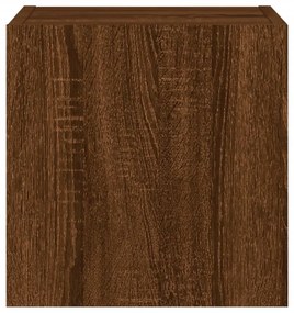 2 db barna tölgyszínű fali TV-szekrény LED-del 30,5x35x30 cm