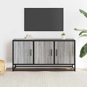 szürke sonoma színű szerelt fa és fém TV-szekrény 100x35x50 cm