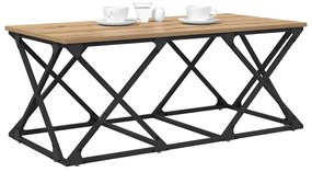 Dohányzóasztal kézműves tölgy 100 x 49 x 40 cm Faanyag