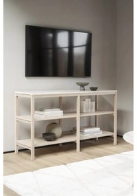 Barna-bézs konzolasztal kő asztallappal 140x40 cm Orwel - Rowico