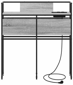 Tároló fejtámla polcokkal Szürke sonoma 100 cm Faanyag