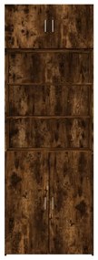 füstös tölgy színű szerelt fa tárolószekrény 80 x 42,5 x 225 cm