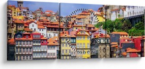 Kép - Ribeira, Portugália (órával) (90x30 cm)