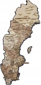 Svédország Térkép Fa Fali Kép Fali Dekoráció
