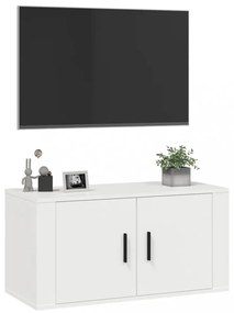 magasfényű fehér fali TV-szekrény 80x34,5x40 cm