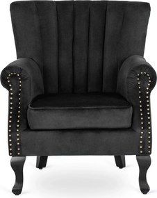Fotel fekete bársony kárpittal – MALLO