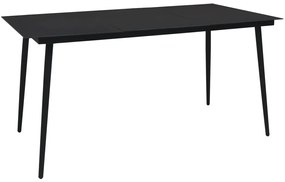 7 részes fekete PVC rattan kültéri étkezőgarnitúra