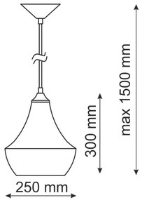 Függeszték MODERN E27/60W fekete