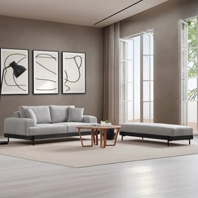 Eti Black Pouffe Grey zsámoly