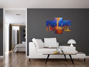 Kép - őszi fa koronák, modern impresszionizmus (90x60 cm)