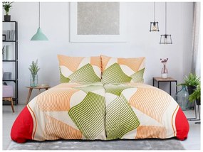 Pamut ágynemű UNILO narancs-zöld Ágyneműhuzat mérete: 70 x 90 cm | 140 x 200 cm