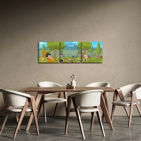 Kép - gyerekek a játszótéren (órával) (90x30 cm)