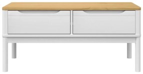 FLORO fehér tömör fenyőfa dohányzóasztal 99 x 55,5 x 45 cm