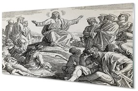 Akrilkép Jézus rajz emberek 100x50 cm