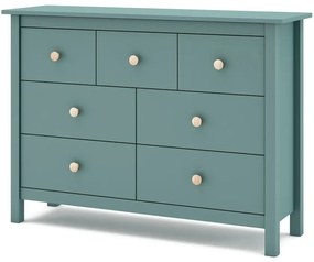 Black Friday - Petróleumkék borovi fenyő alacsony gyerek komód 110x80 cm Max – Marckeric