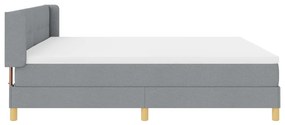 Boxspring Ágy Matracból, világosszürke - 200 x 200 cm Szövet