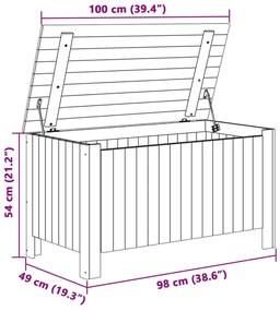 RANA tömör fenyőfa tárolóláda fedéllel 100 x 49 x 54 cm