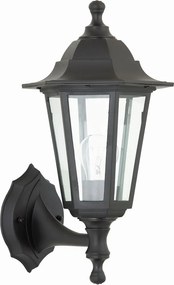 ENDON EL-40045 BAYSWATER Klasszikus Kültéri Fali Lámpa Fekete, Átlátszó E27 IP44