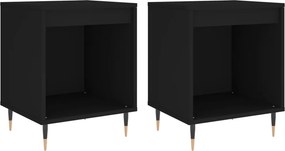 vidaXL 2 db fekete szerelt fa éjjeliszekrény 40 x 35 x 50 cm