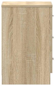 sonoma tölgy színű szerelt fa éjjeliszekrény 38 x 35 x 56 cm