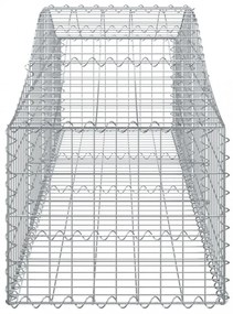 9 db íves horganyzott vas gabion kosár 200x50x40/60 cm