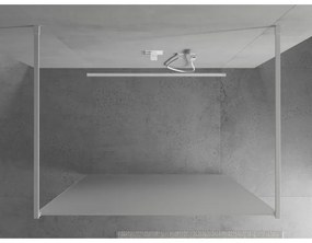 Mexen Kioto, átjárható zuhany paraván 110 x 200 cm, 8 mm-es jégüveg, 2 x fehér stabilizáló távtartó, 800-110-002-20-30